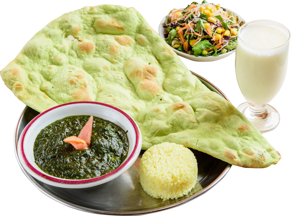 サグ（ほうれん草）ナンセット